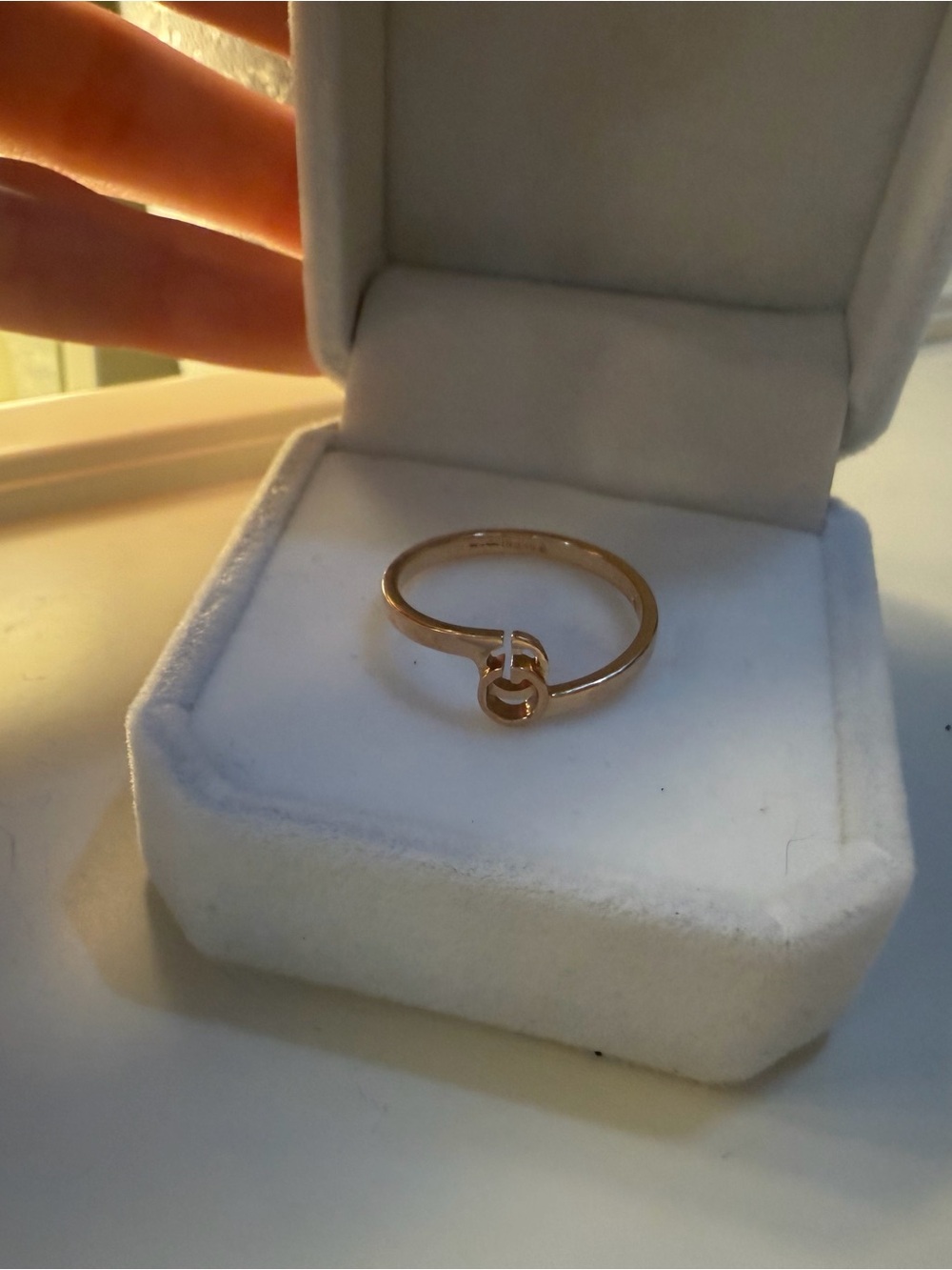 Gucci Rose Gold Double G Open Band Ring